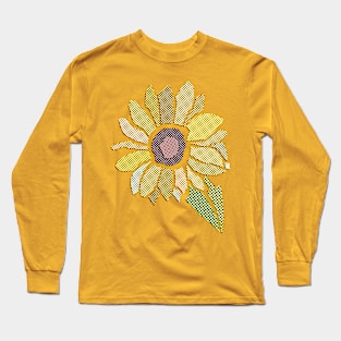 Bright sunflower pixel print Long Sleeve T-Shirt